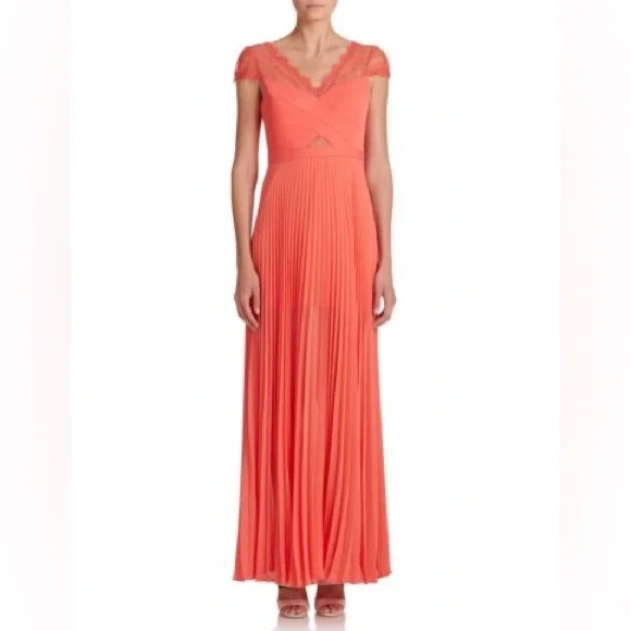 BCBG Maxazria Coral Floor length gown, size 4